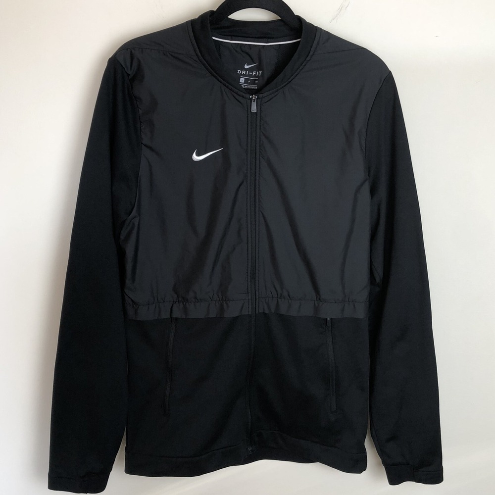 Nike Dri-Fit  Jacket Black Full Zip Pockets Mens Small